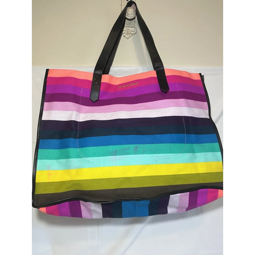 Victoria's Secret beach summer Oversized Shoulder Tote Bright Striped Bag new_5